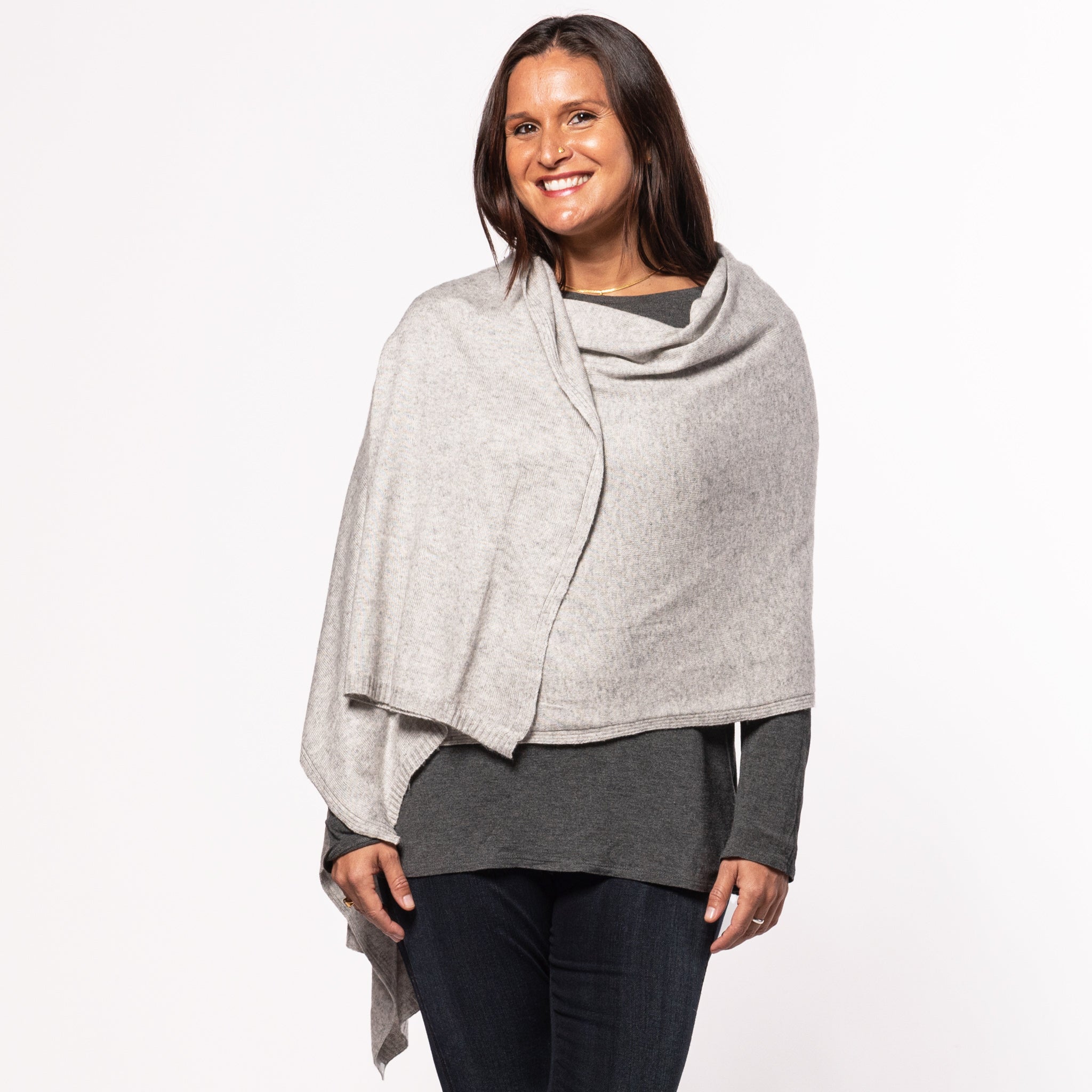 Heather Knit Merino Wool Wrap - The Amma Shop