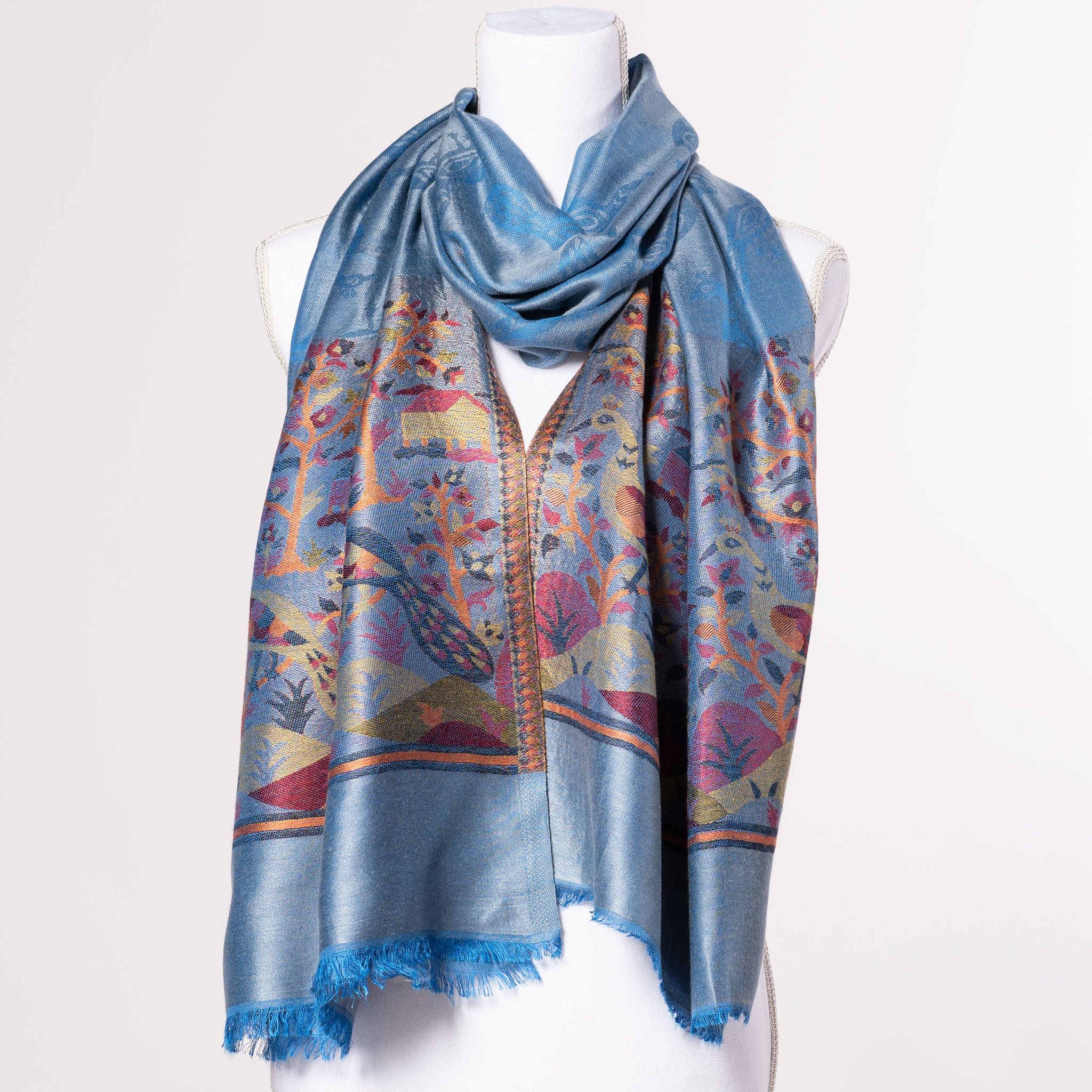 Brilliant Peacock Wrap - The Amma Shop