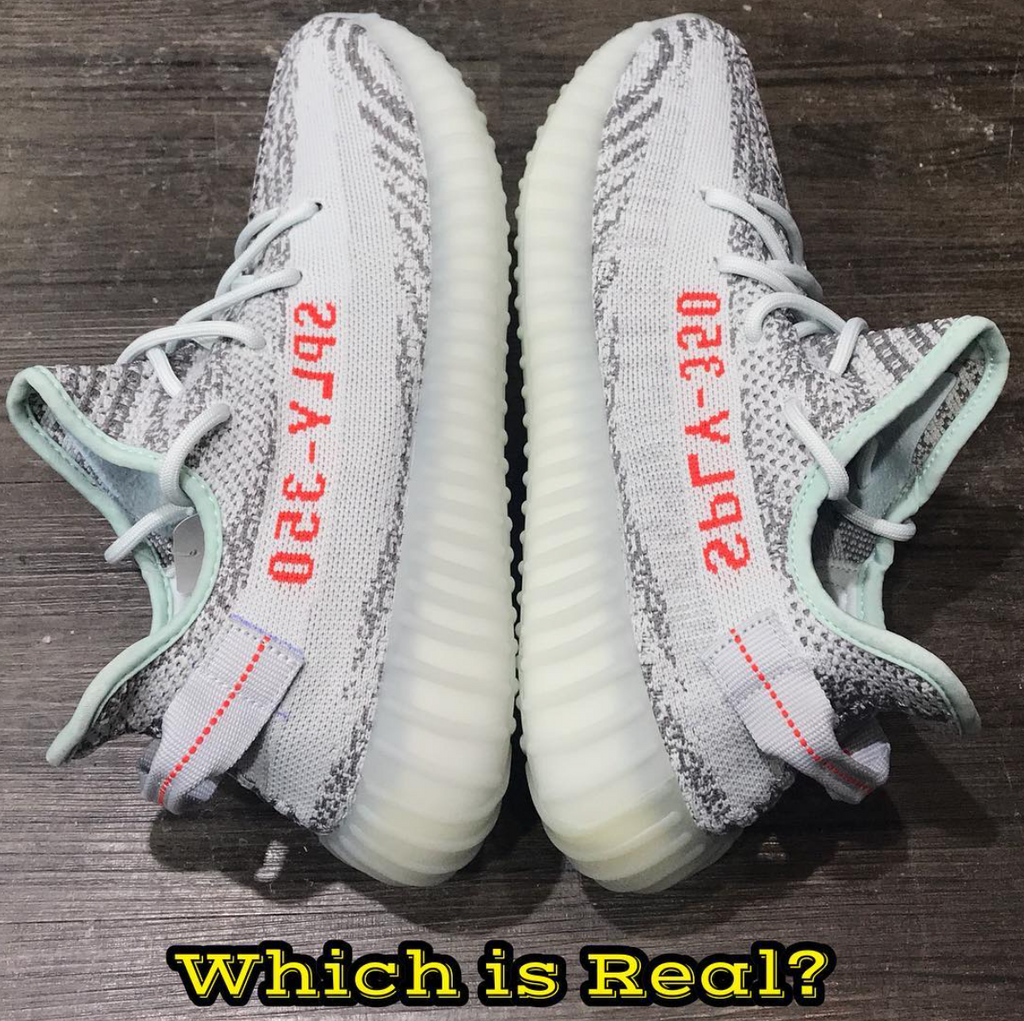 Real Vs. Fake - Yeezy 350 V2 (Blue Tint 