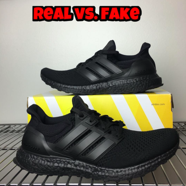 ultra boost black fake vs real