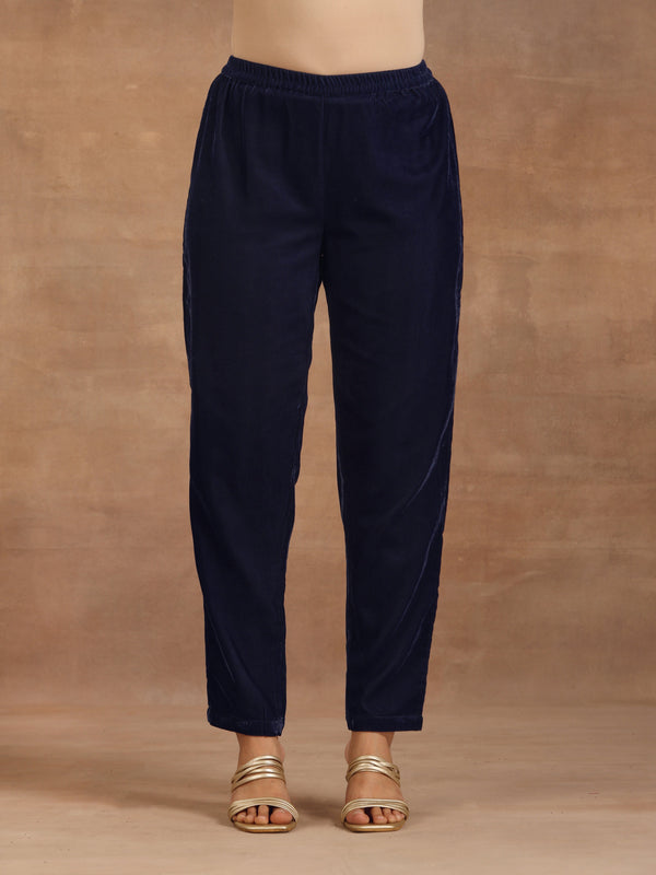 SELY - Contrast stitch detailed velvet pants – SIEDRÉS