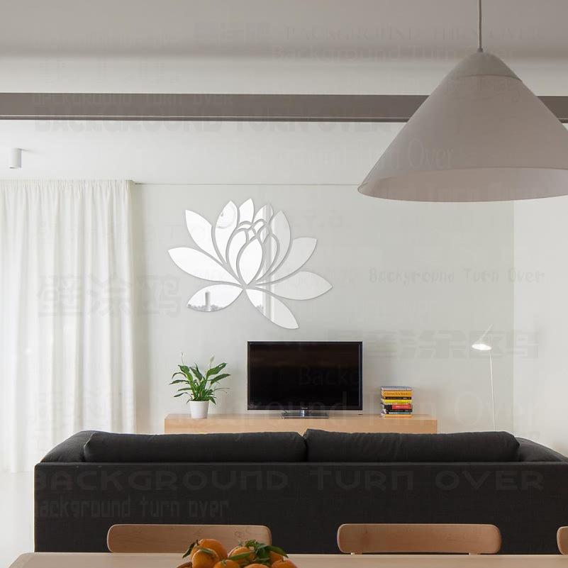 Lotus 3d Mirror Wall Stickers