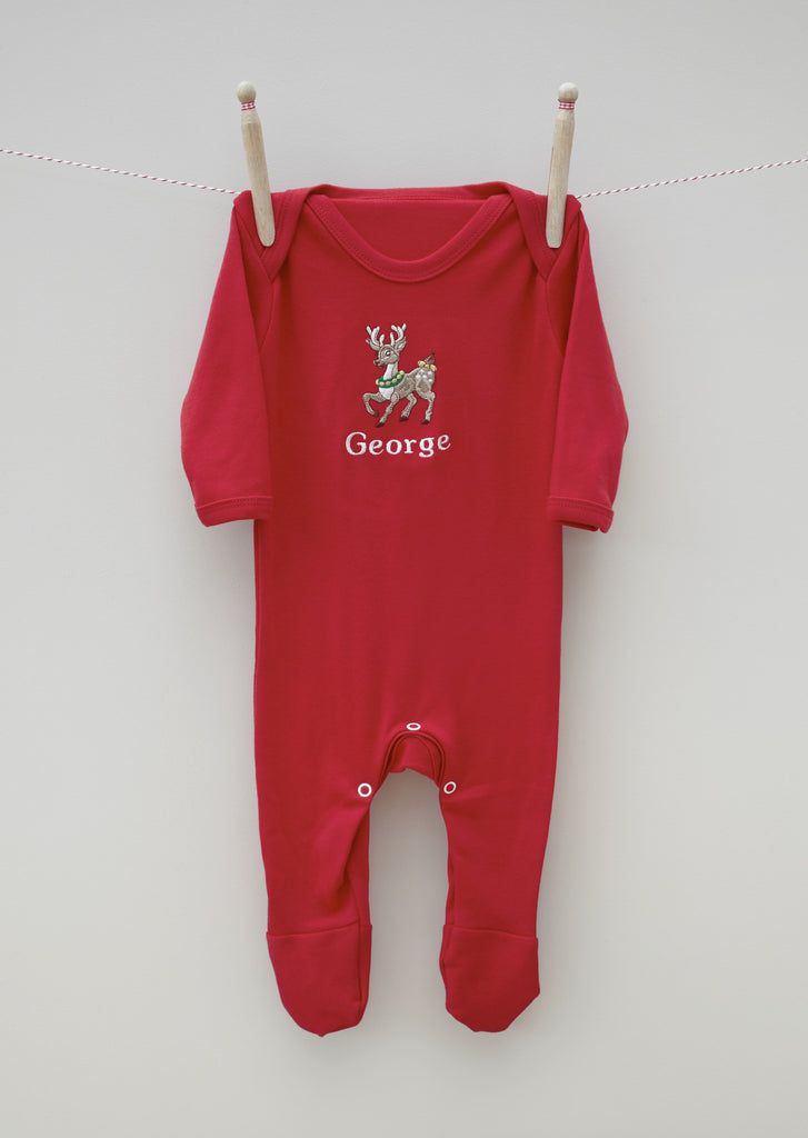 personalised christmas baby grows