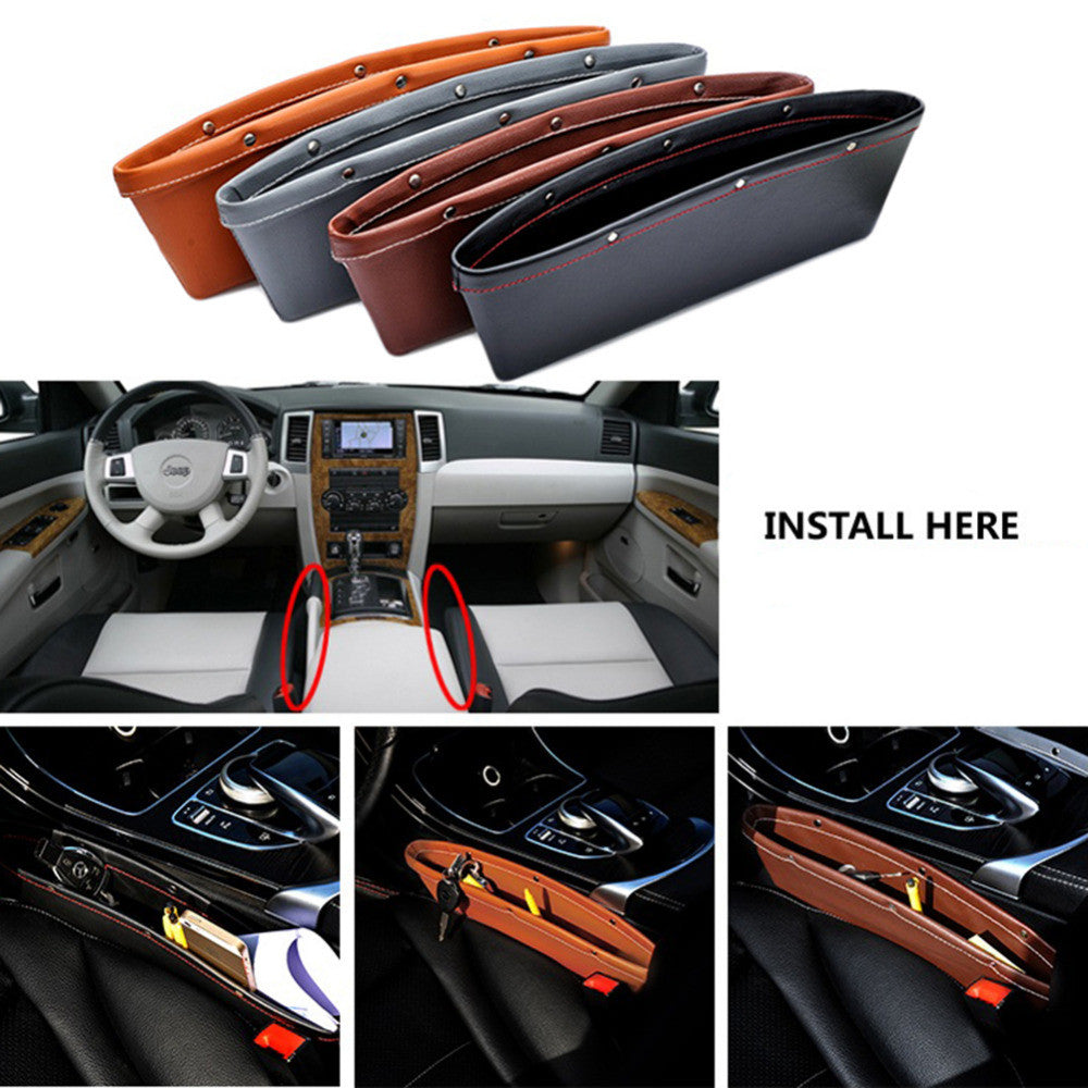 Luxury Vehicle Front Seat Gap Filler Leather Car Organizers – All