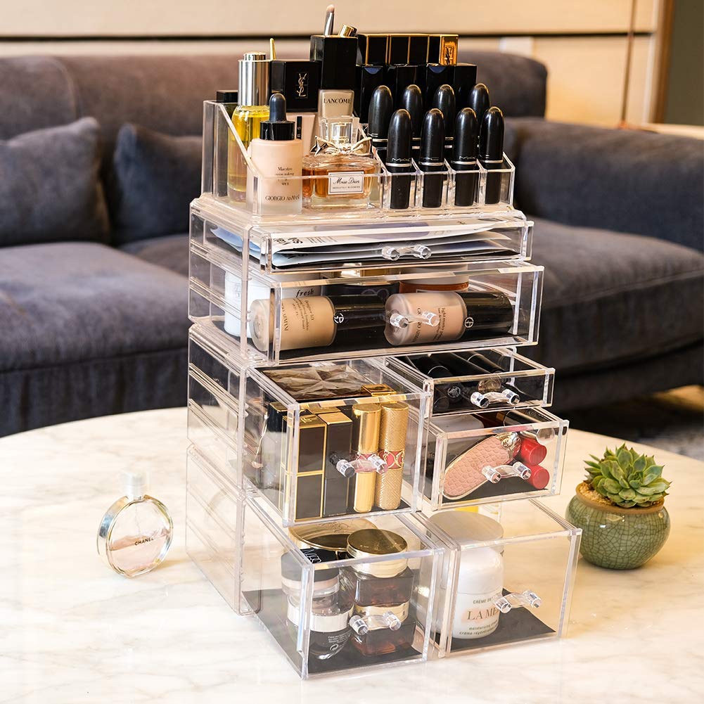 Dropship Acrylic Corner Makeup Organizer Stylish Counter Organizer For  Vanity And Bathroom Countertop to Sell Online at a Lower Price