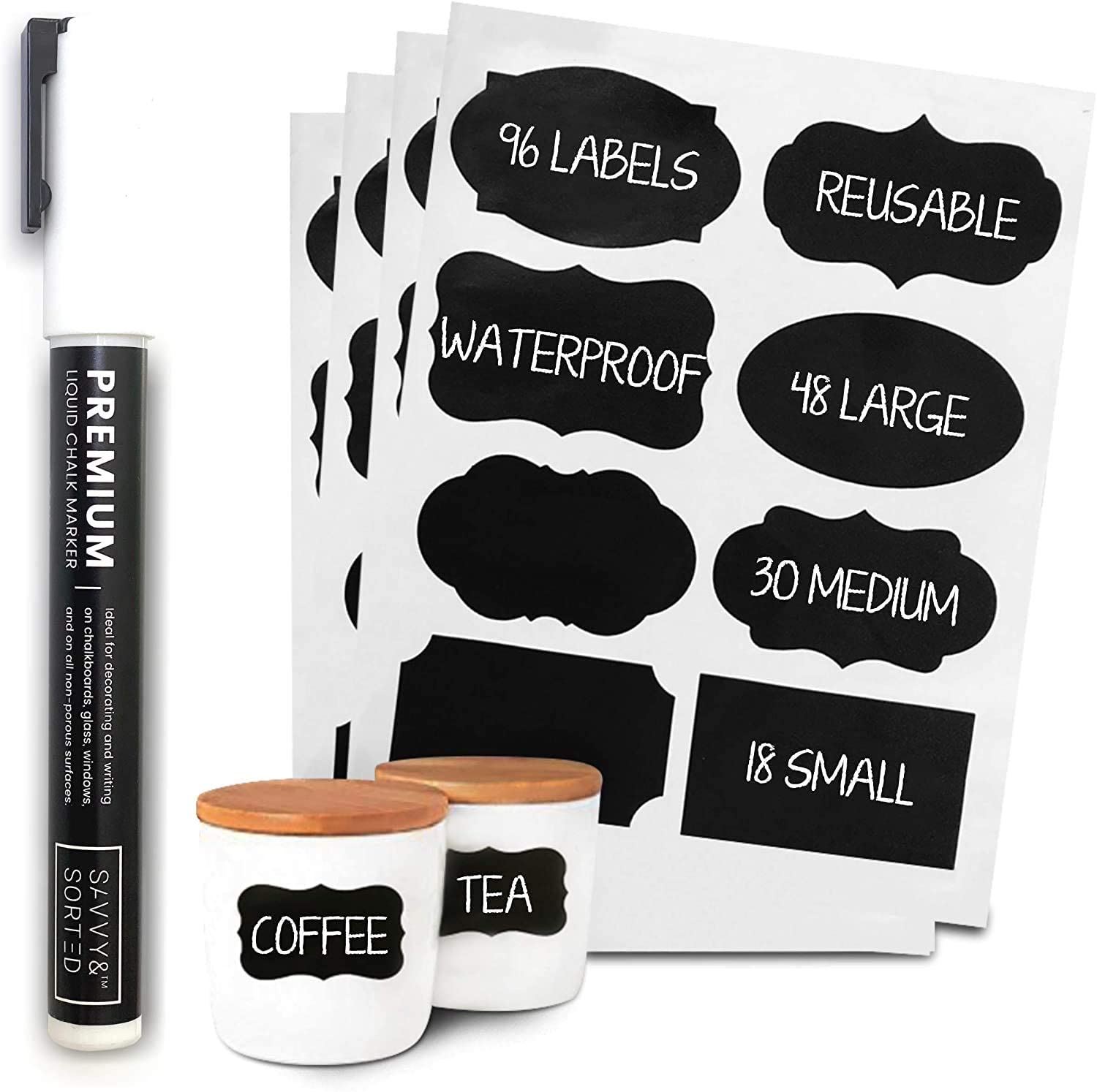 Wrapables Set of 68 Chalkboard Label Stickers for Organizing with White  Chalk Pen, 68 Pieces - Kroger