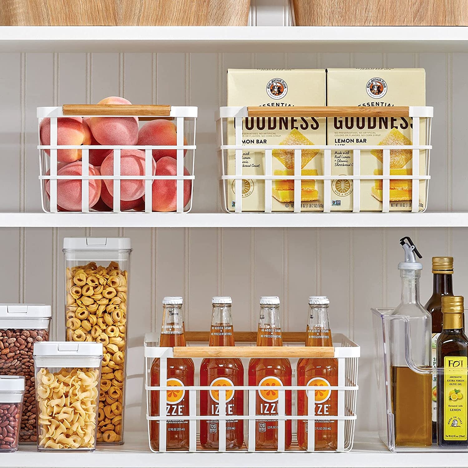 Kitchen organization Tray storage baskets