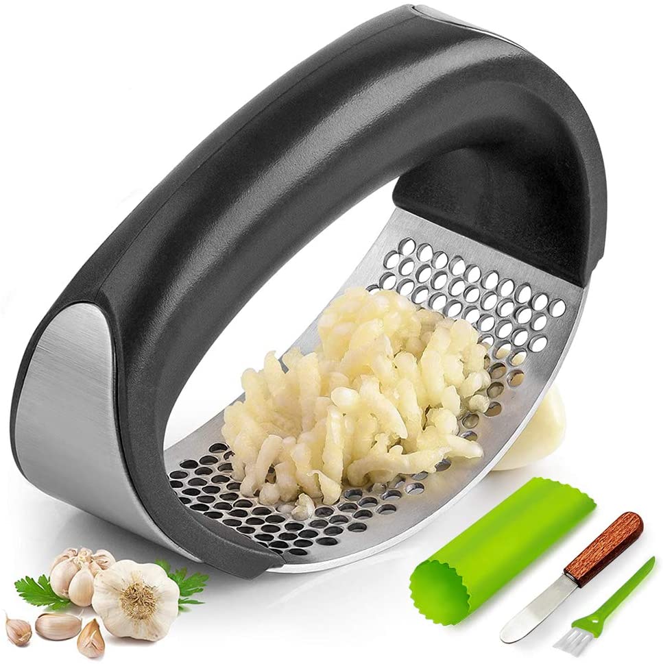 Manual Garlic Press Stainless Steel Handheld Ginger Garlic Curve Mince