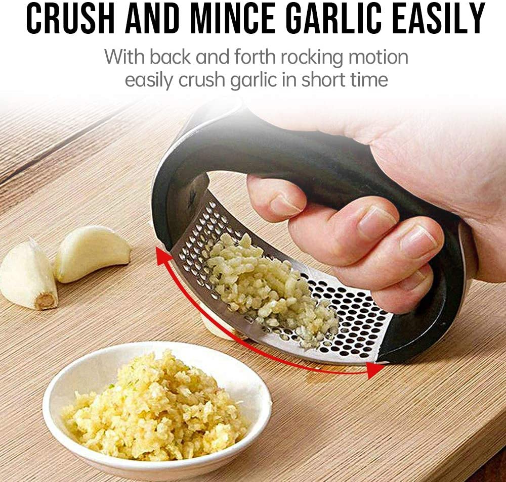 Manual Garlic Press Stainless Steel Handheld Ginger Garlic Curve Mince