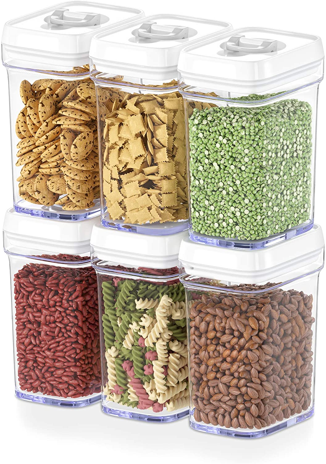 NEW Large Airtight Food Storage Containers with Lids - Air Tight Containers  for Food Flour Container Kitchen Storage Containers for Pantry Containers  Flour Storage Containers Airtight Containers Set of 6