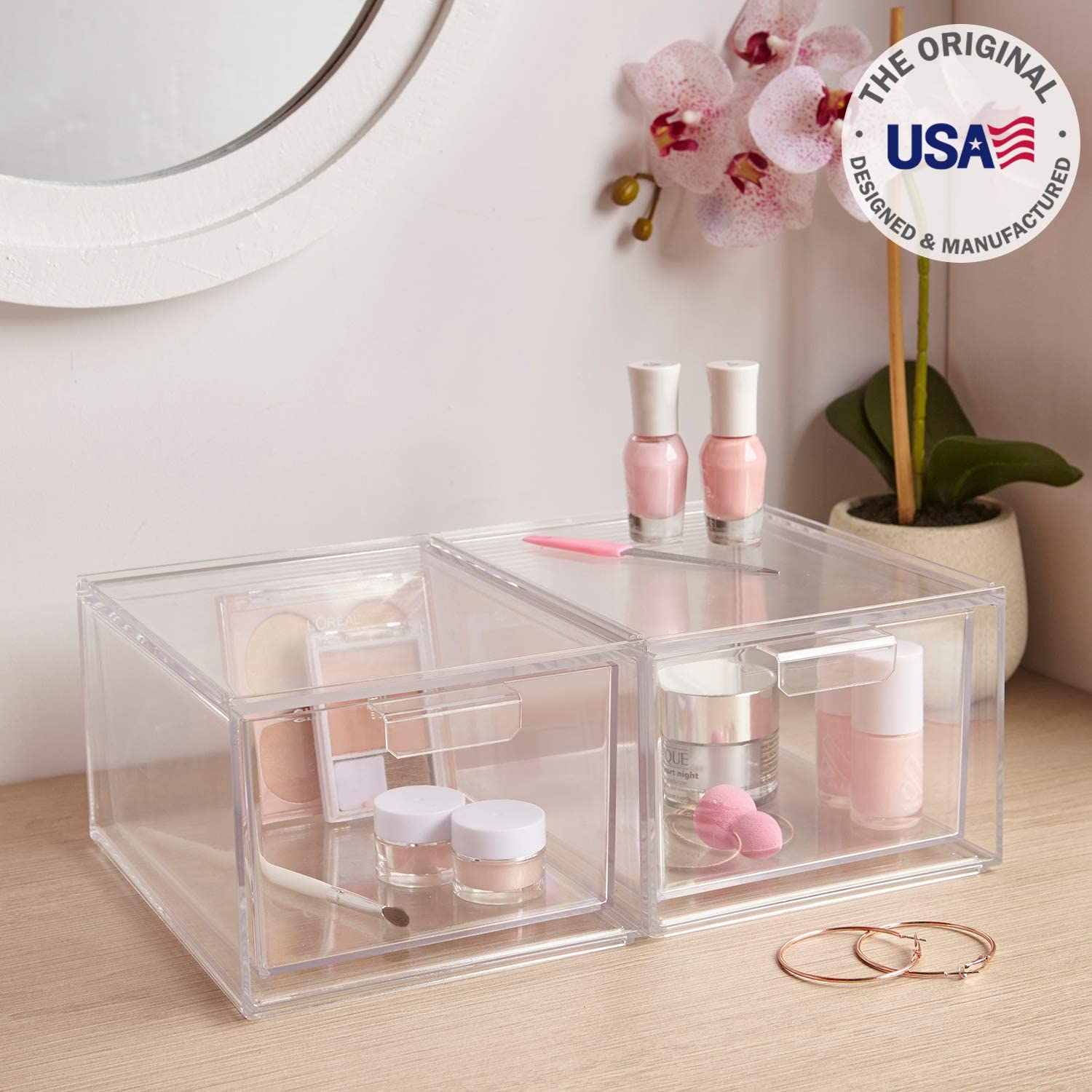 Acrylic Stackable Organizer Drawers- Set of 2 – All About Tidy