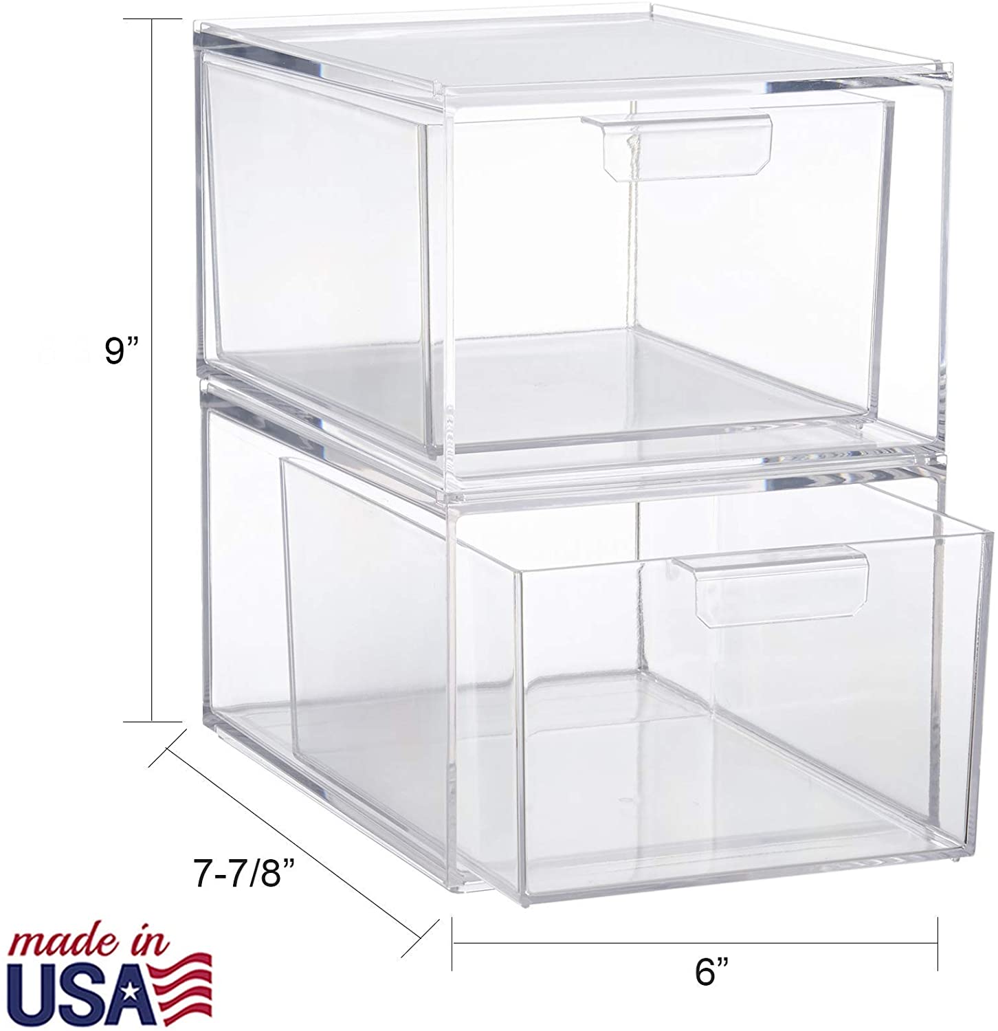 Stackable 10 x 6 Acrylic Organizer (Set of 2) Lexi Home