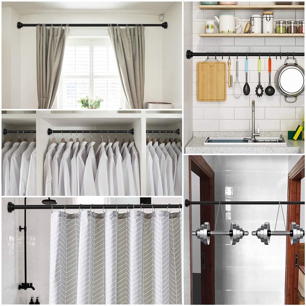No Drill Shower Curtain Tension Rod Storage Solution – All About Tidy