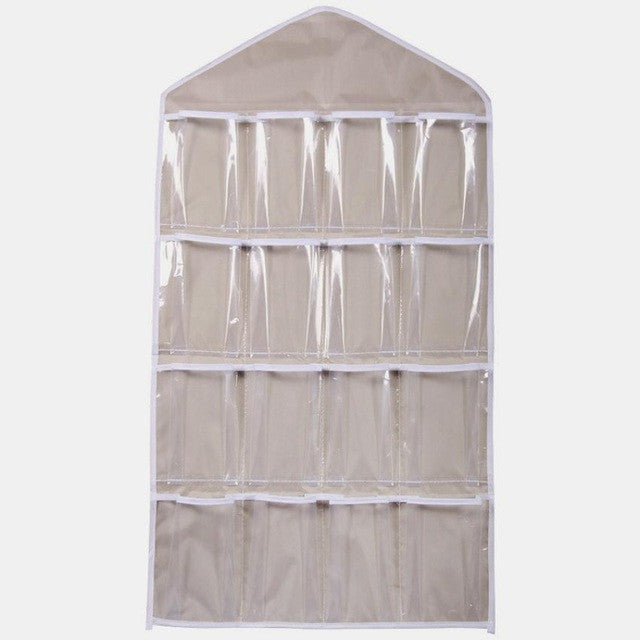 Multi-Purpose 16 Pocket Clear Hanging Closet Organizer Storage Bag – All  About Tidy