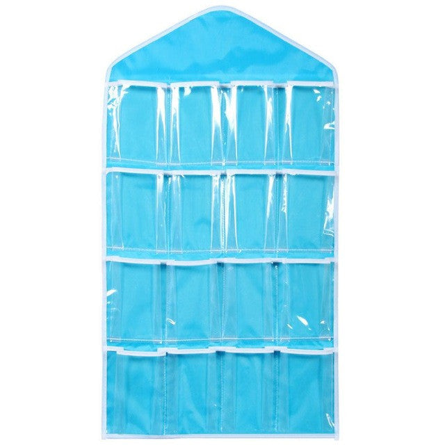 Multi-Purpose 16 Pocket Clear Hanging Closet Organizer Storage Bag – All  About Tidy