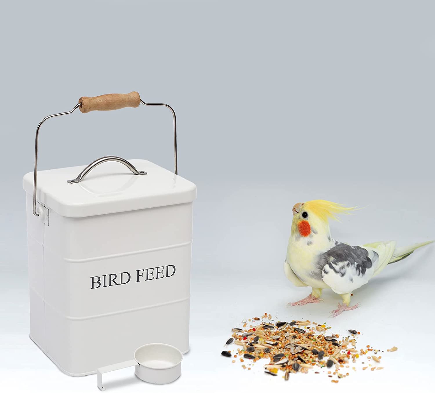 Bird Seed Storage Containers Large Set of 3, Quality Metal Storage