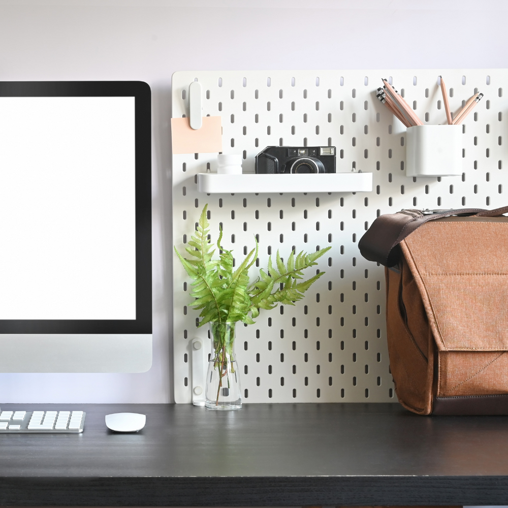 Office Wall Organizer - Steel Pegboard - Black - Wall Control