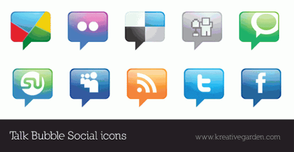 Talk bubble social media icons