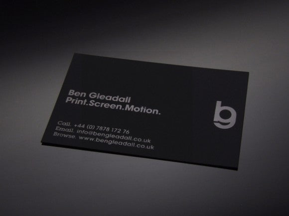 Silver foil blocked business card by Ben Gleadall 1