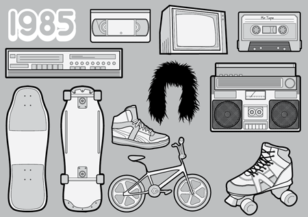 1980s free vector pack