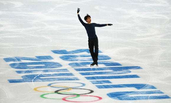 The Sochi 2014 Olympic logo on the ice