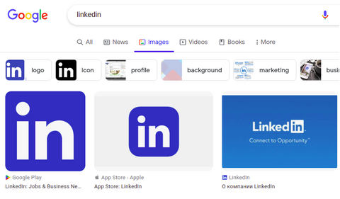 Google image search of a company returns a logo.