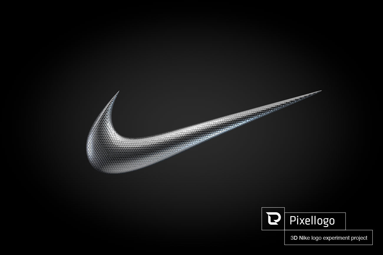 Silver 3D Nike Logo