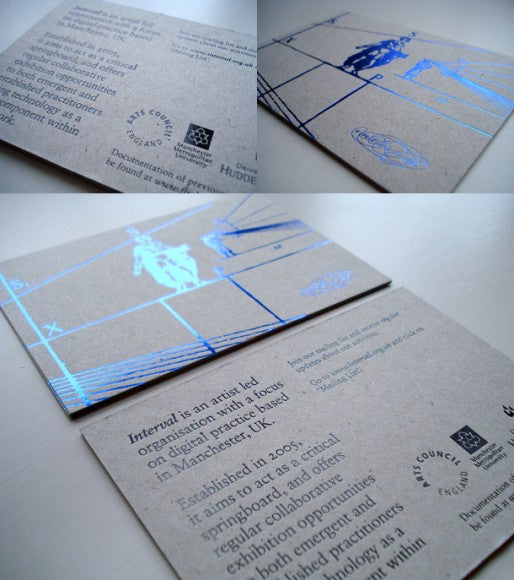 blue foil added to business card design