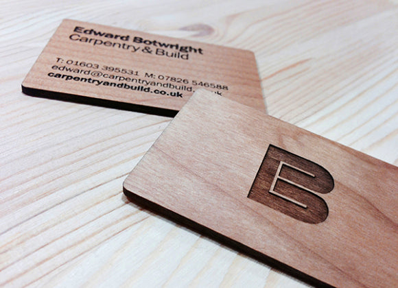 EB Carpentry business card