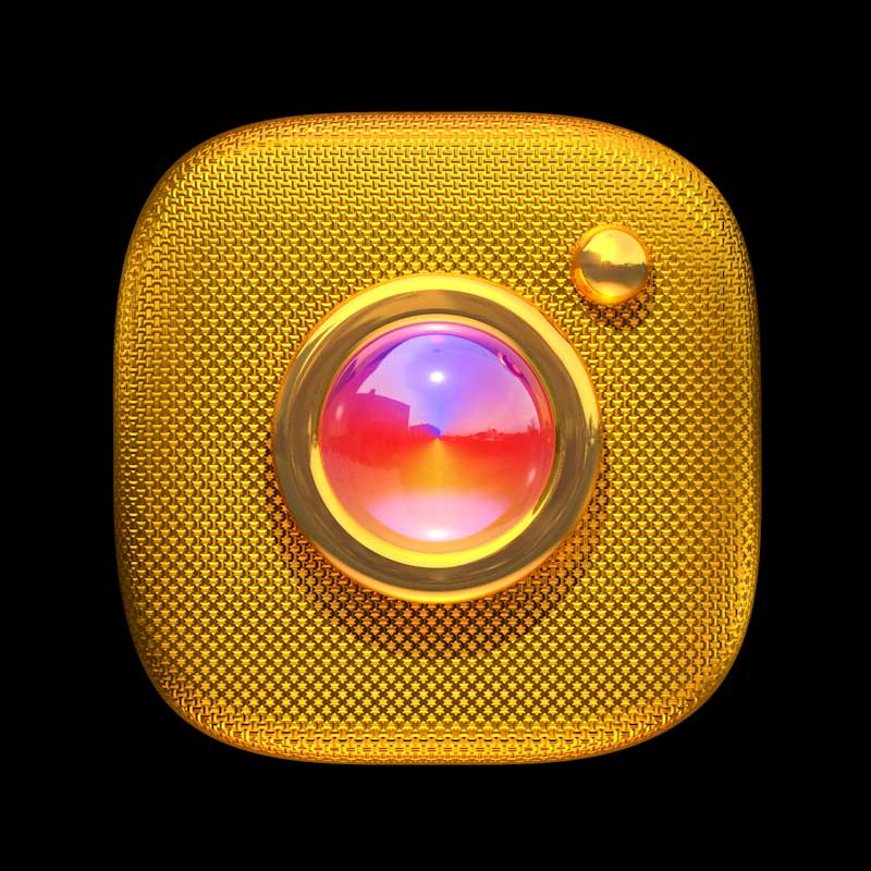 3D Gold Instagram logo