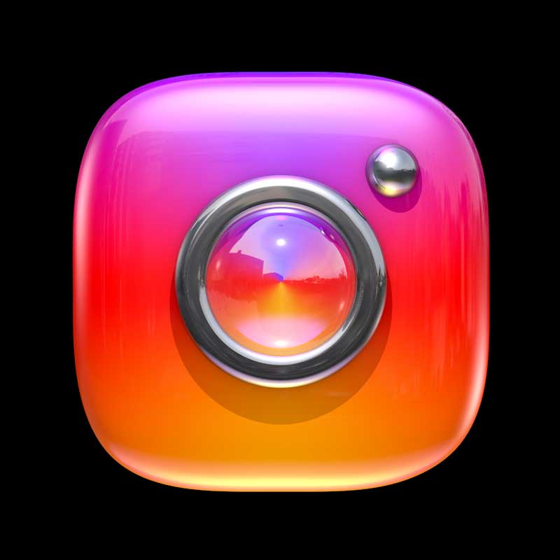 Original 3d Instagram logo colors