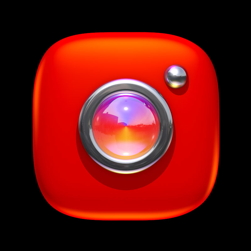3D Red Instagram logo