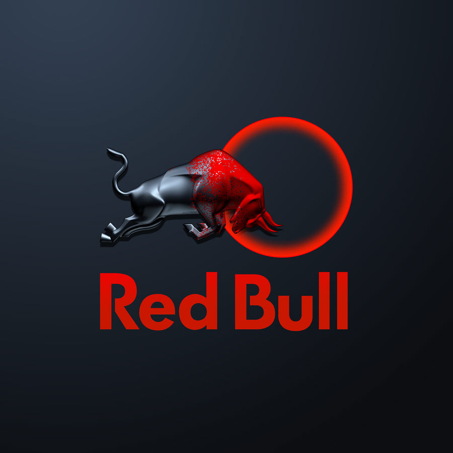 RedBull logo 3D - Metal Bull logo