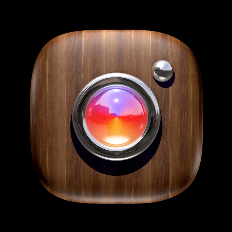 3D Wood Instagram logo