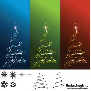 chrismas tree vector set