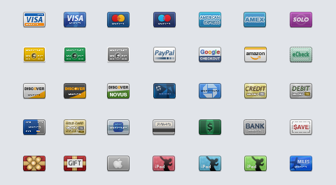 credit card icon set by GraphicPeel