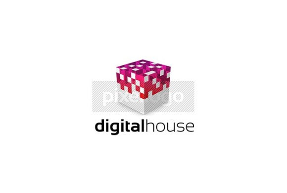 digital house 3d box logo