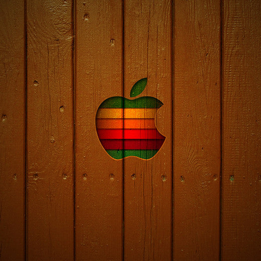 ipad wallpaper wooden apple logo