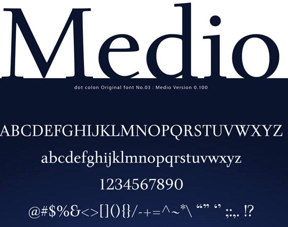 medio font