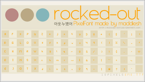 rocked out pixelfont