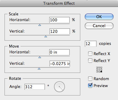 Transform Effect Settings