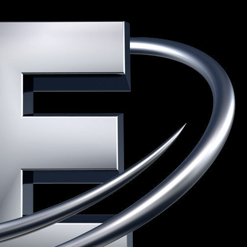 Metal E logo - Letter E 3D logo - Pixellogo