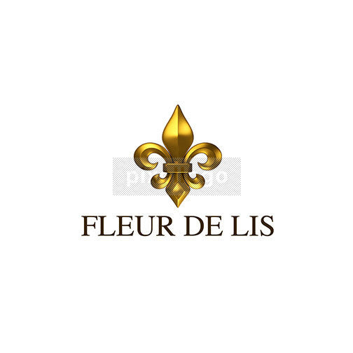 Gold Fleur De lis logo in 3D is photoshop layer format | Pixellogo