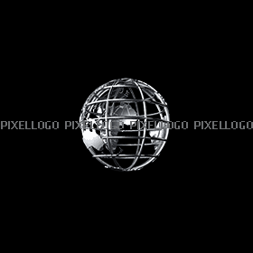 Spinning Wireframe Globe logo - Gif logo Animation | Pixellogo