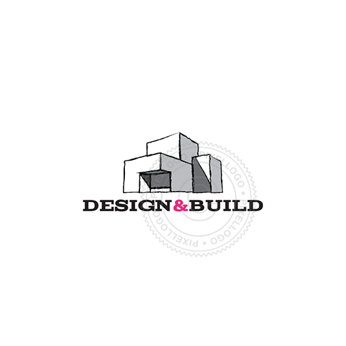 Design Build Construction Company Sketched Building Logo