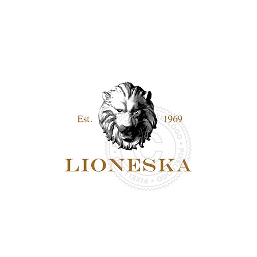 Lion Investment Fund Logo Gold Lion Roaring Pixellogo