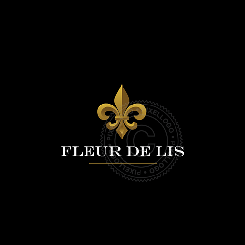 Gold Fleur De Lis logo - Black Background | Pixellogo