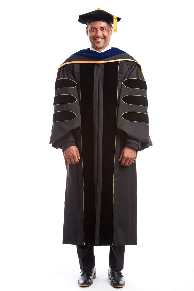 University of Missouri PhD Regalia Set. Doctoral Gown, PhD Hood, and ...