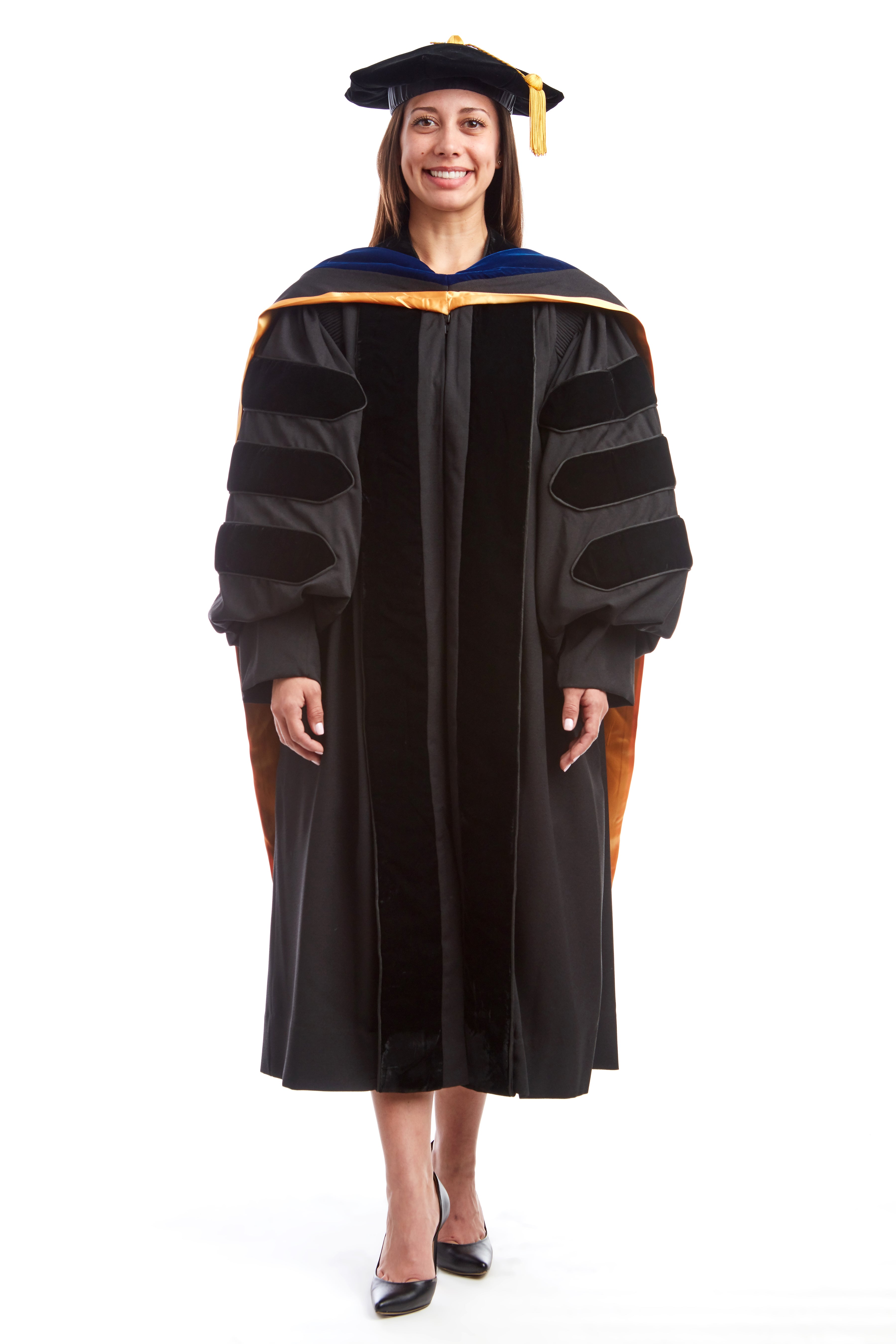 Premium Graduation Regalia - Doctoral Gown, Hood, & 8-Sided Tam – CAPGOWN