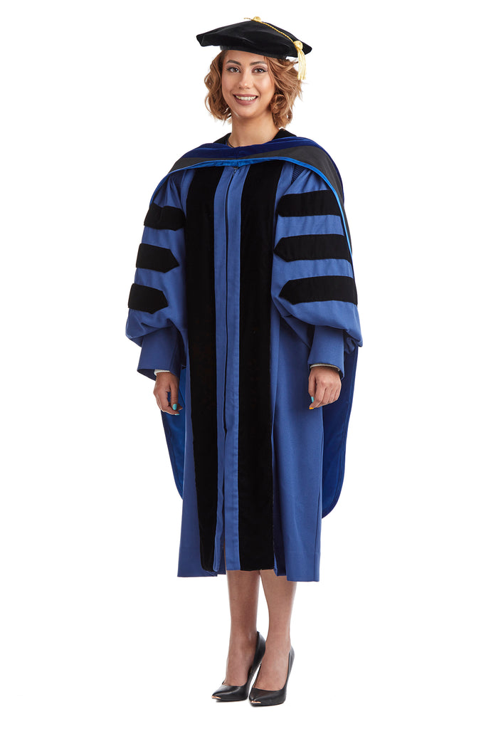 Yale University Doctoral Regalia Set. Doctoral Gown, PhD Hood, and ...